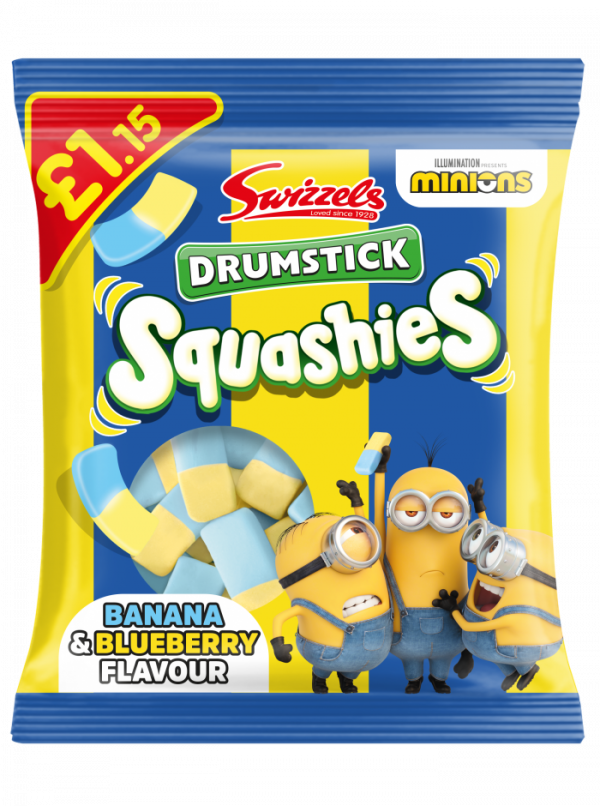 Sweets - Swizzels Drumstick Squashies Minions Banana & Blueberry Bag 110g