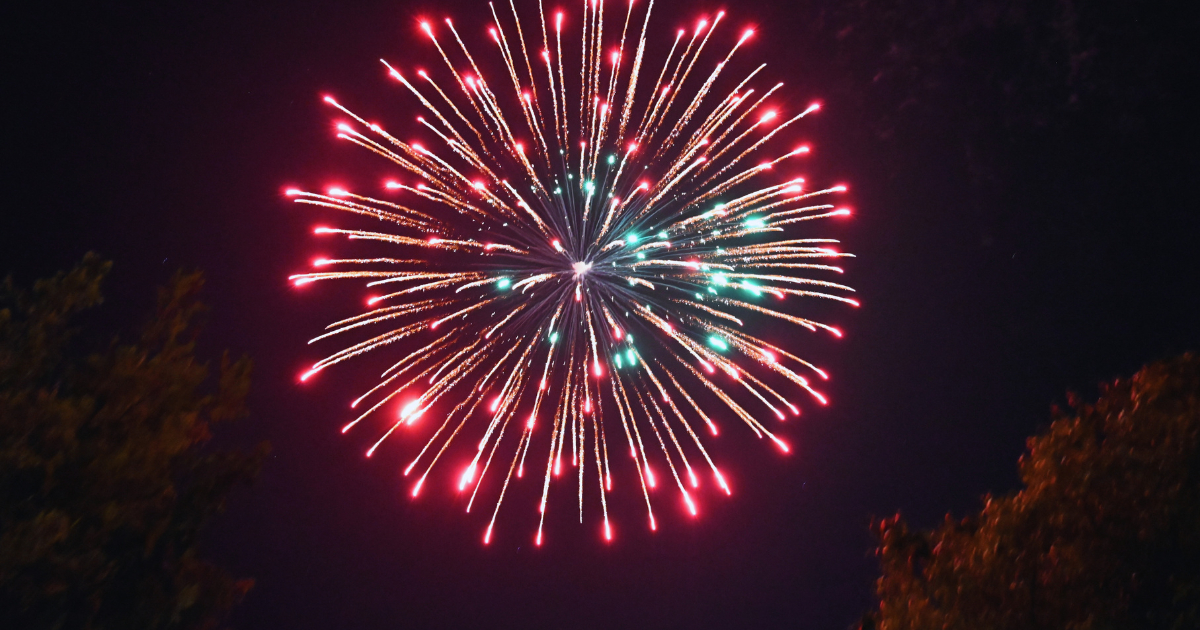 Big firework brocade with red tips